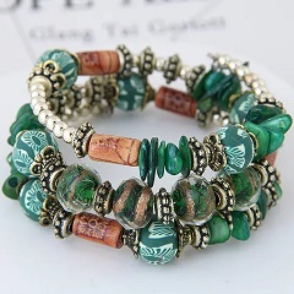 Acrylic Boho Dangle Charm Bracelet
